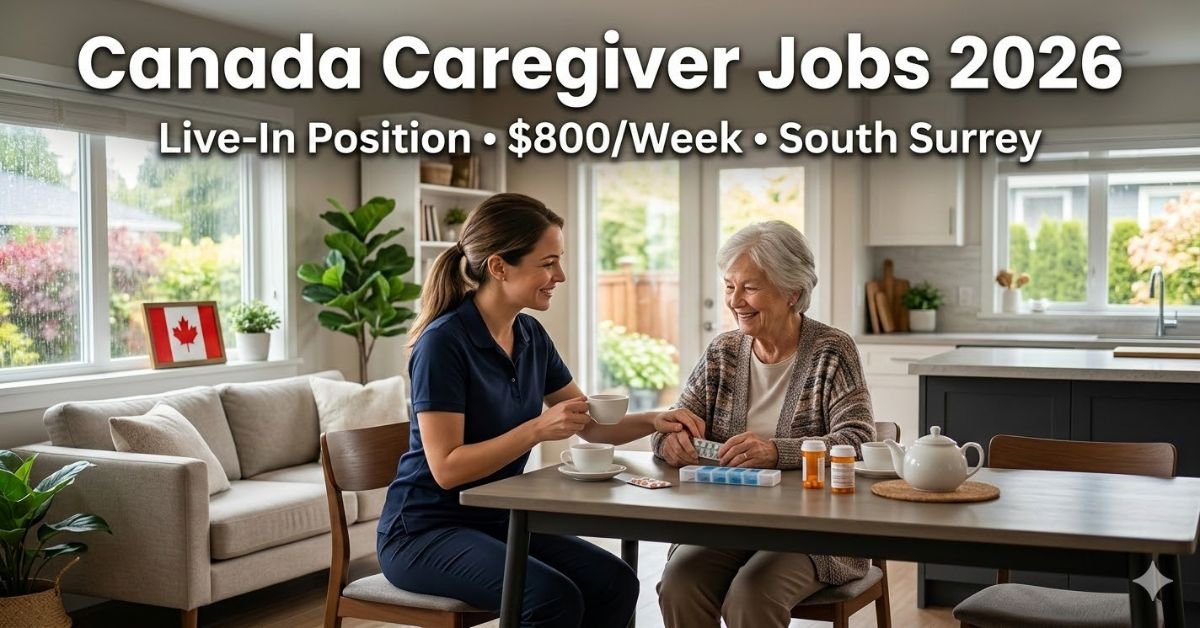 Canada Live-In Caregiver Jobs 2026 – South Surrey Household Care Role ($800/Week)