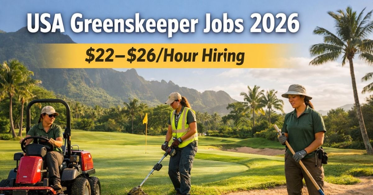 USA Greenskeeper Jobs 2026 – $22–$26/Hour Hiring