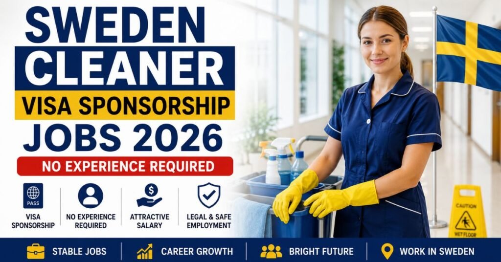 Sweden Cleaner Jobs with Work Visa 2026